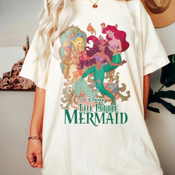 Tops - Retro Little Mermaid Shirt, Black Girl Magic Shirt, Black Queen Shirt, Ariel Mer